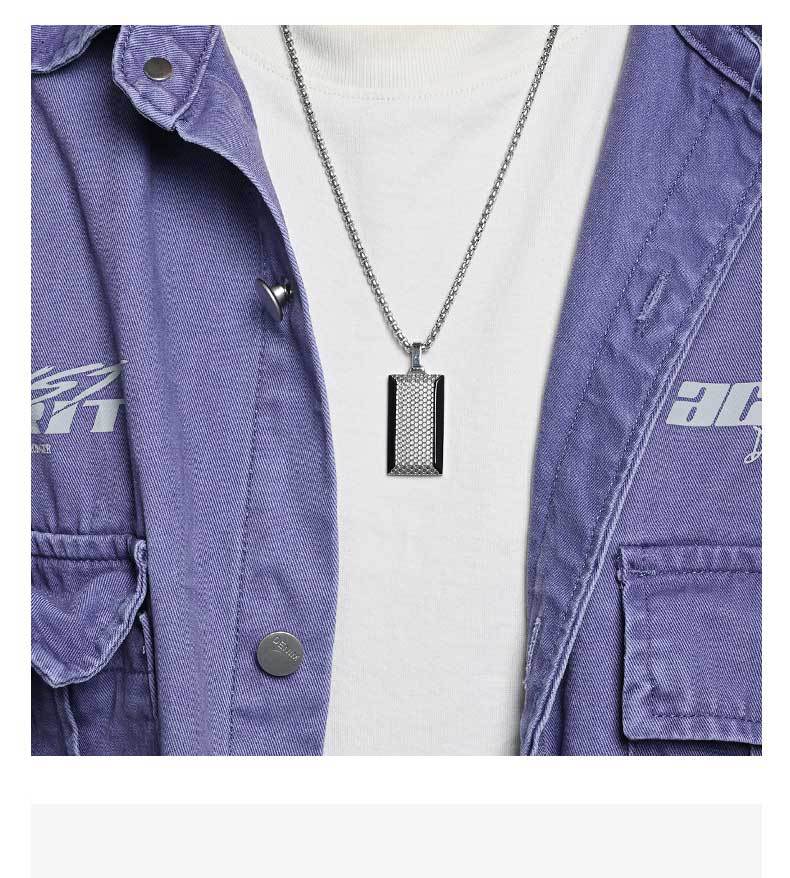 Honeycomb Pendant Necklace For Men, Made Of Durable Titanium Steel