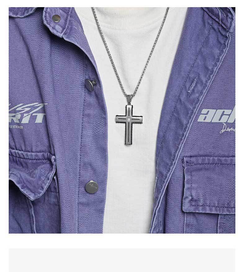 Original Design Men's Cross Pendant For Everyday Wear Made Of Durable Titanium Steel