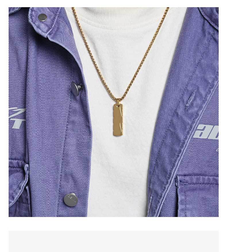 Simple Style Square Pendant Necklace For Everyday Wear, Made Of Durable Titanium Steel