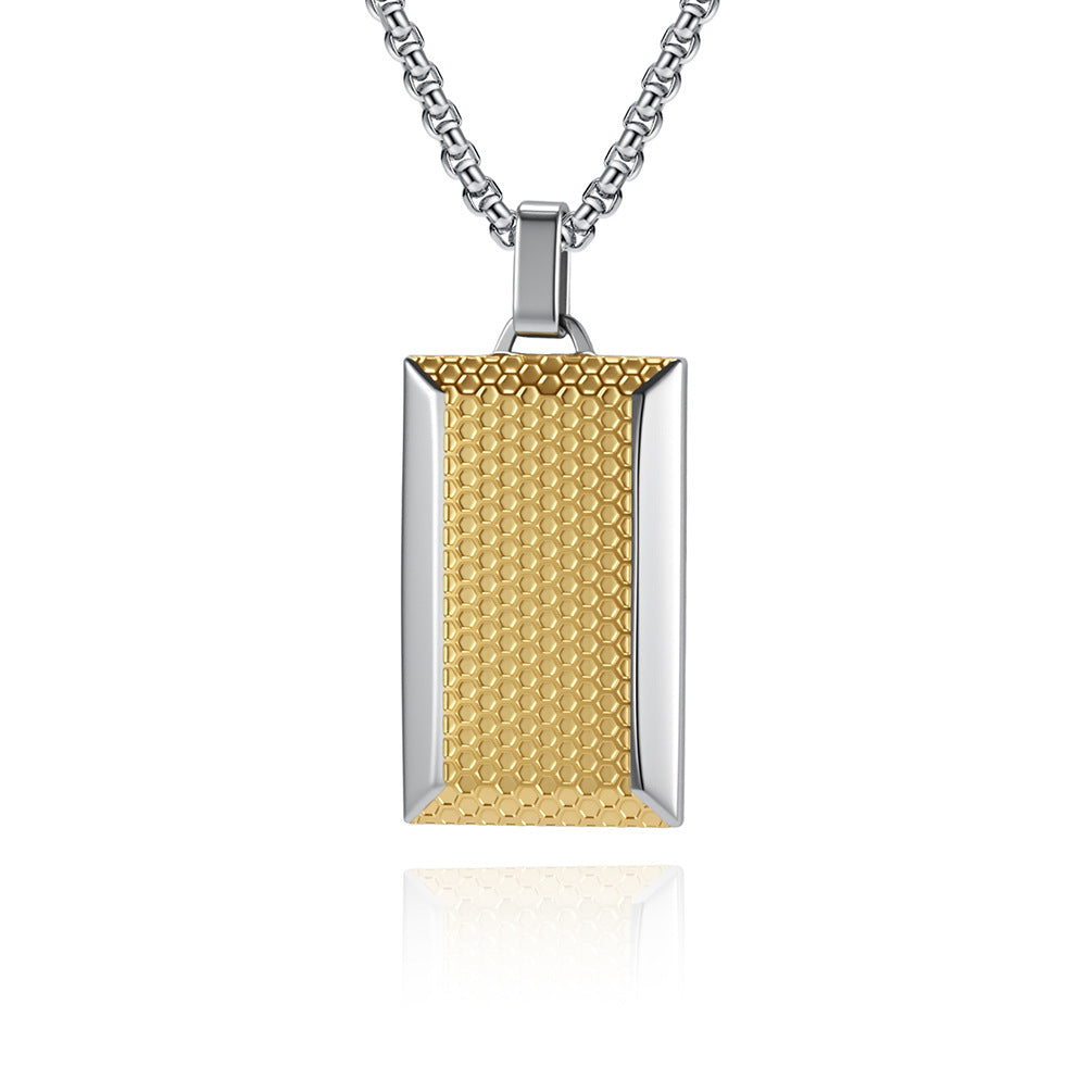 Honeycomb Pendant Necklace For Men, Made Of Durable Titanium Steel