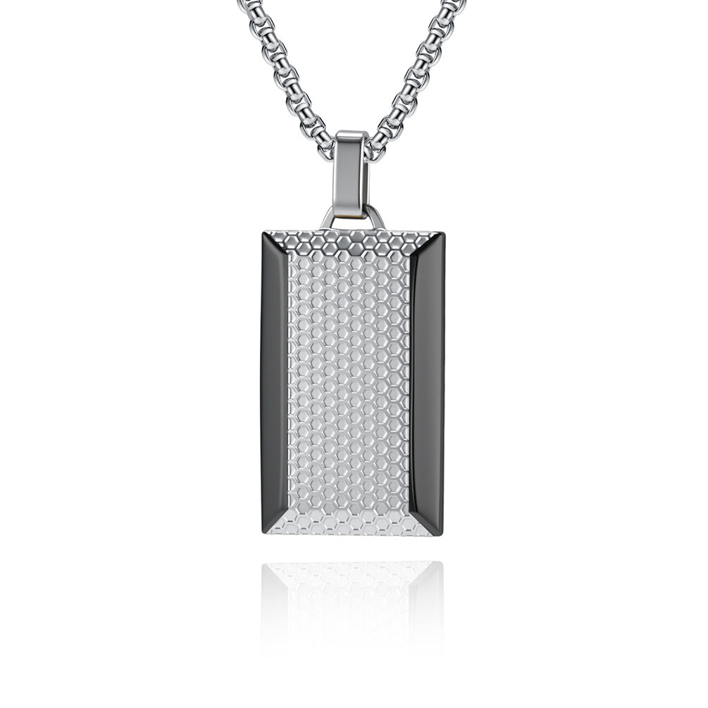 Honeycomb Pendant Necklace For Men, Made Of Durable Titanium Steel