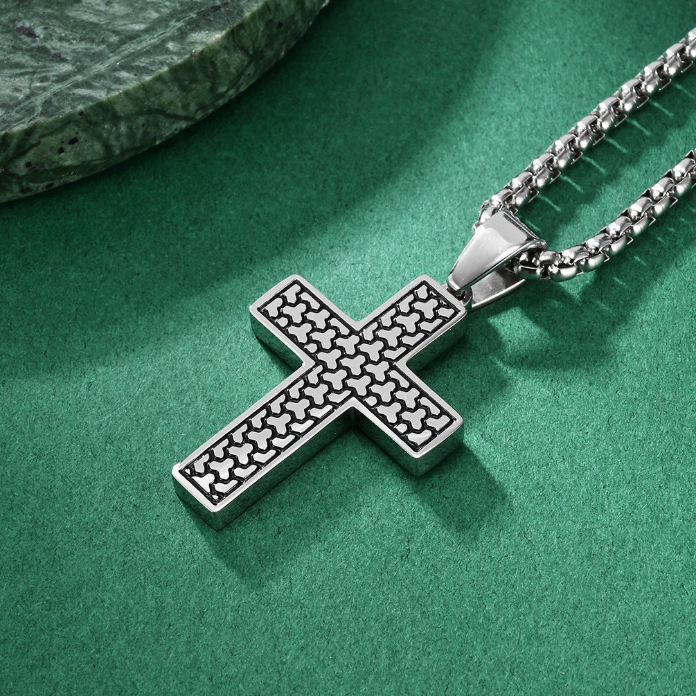 Original Design Men's Titanium Steel Cross Pendant For Stylish Wear