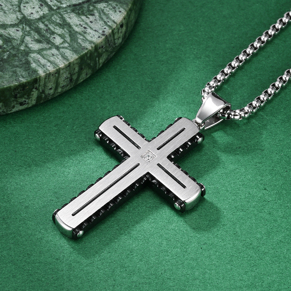 Original Design Men's Cross Pendant For Everyday Wear Made Of Durable Titanium Steel