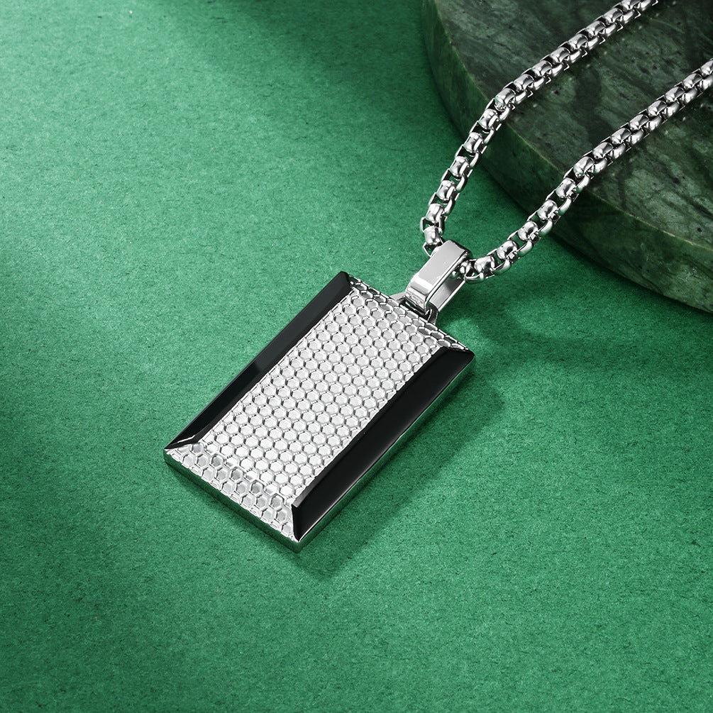 Honeycomb Pendant Necklace For Men, Made Of Durable Titanium Steel