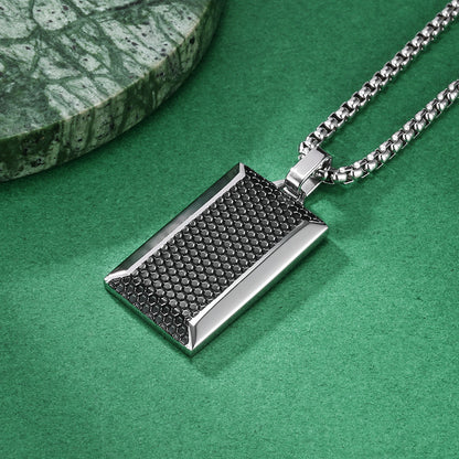 Honeycomb Pendant Necklace For Men, Made Of Durable Titanium Steel