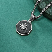 Steel Pendant with Steel Color Pearl Chain