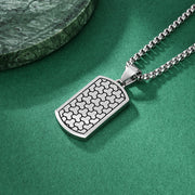 Steel Pendant with Steel Color Pearl Chain
