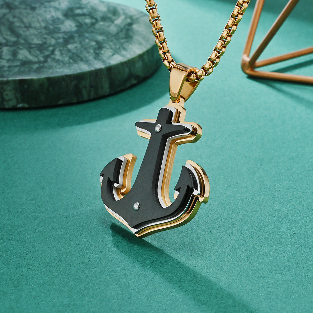Three Layer Necklace For Unisex Featuring Black Beaded Chain With Electroplated Gold Plating Process