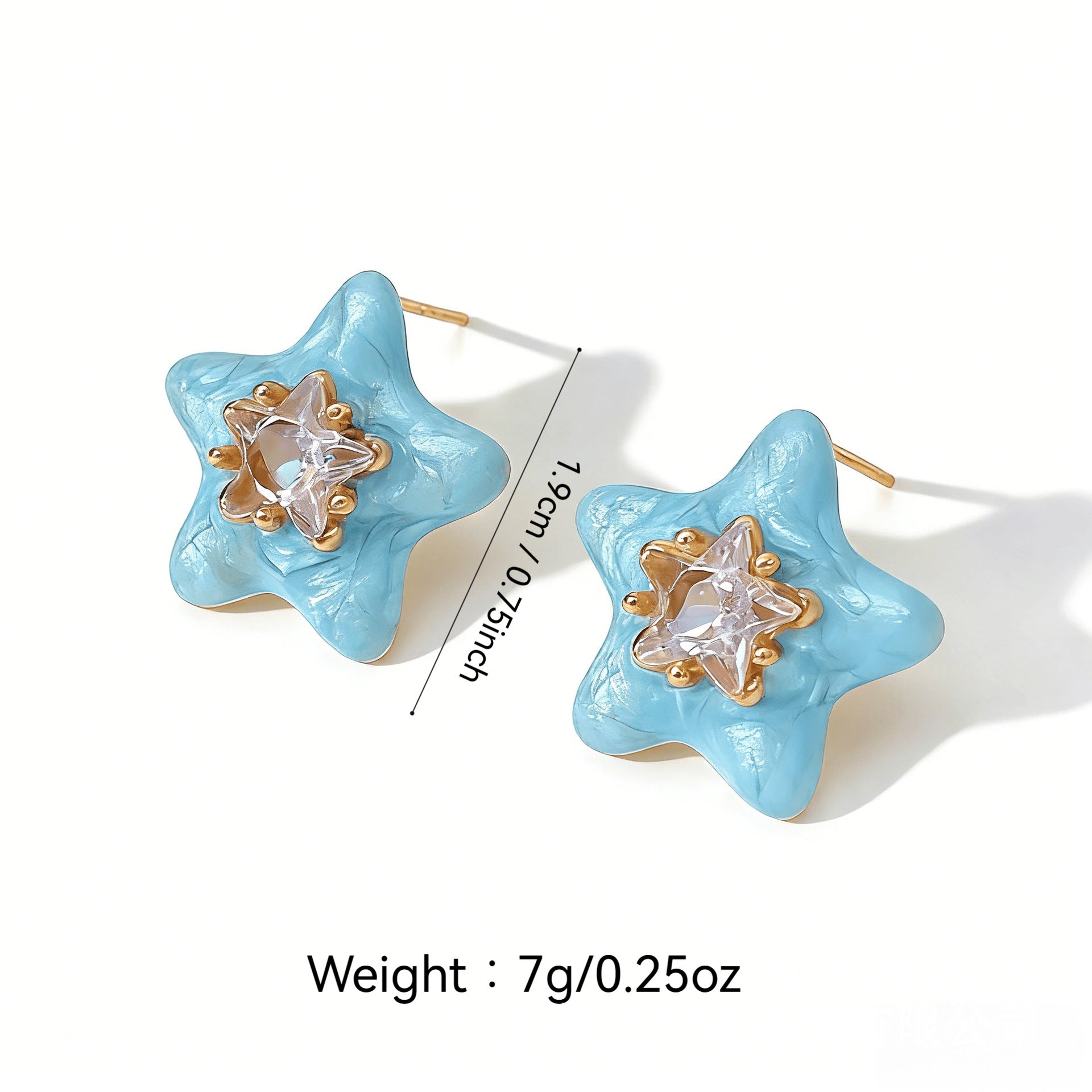 Sweet Pink Flowers Stud Earrings For Women With Electroplated Gold Plating Process