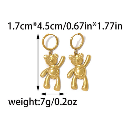 Cute Pentagram Stud Earrings For Women In 304 Stainless Steel With 18K Gold Plated Electroplated Finish