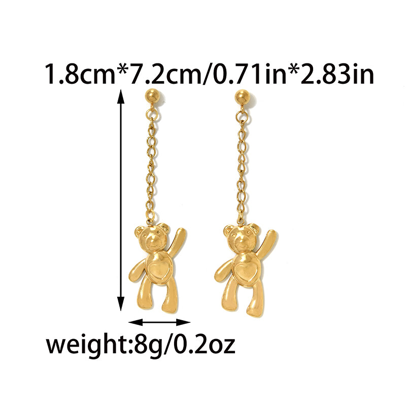 Cute Pentagram Stud Earrings For Women In 304 Stainless Steel With 18K Gold Plated Electroplated Finish