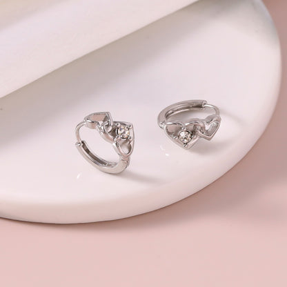 Crown Earrings For Unisex Featuring 18K Real Gold Plated Electroplated 304 Stainless Steel With Rhinestones Inlay