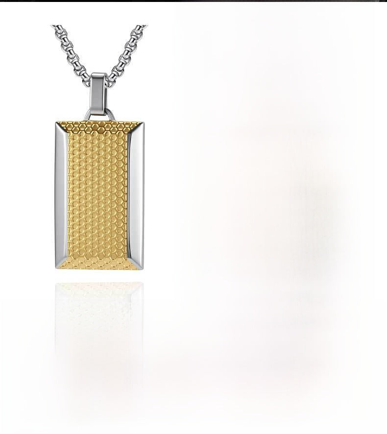 Honeycomb Pendant Necklace For Men, Made Of Durable Titanium Steel