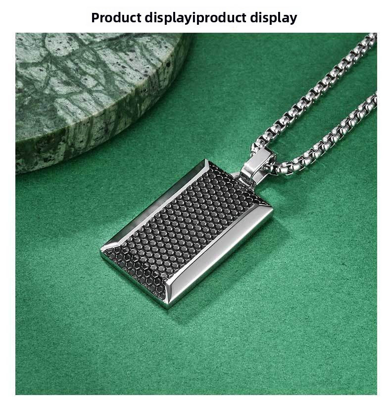 Honeycomb Pendant Necklace For Men, Made Of Durable Titanium Steel