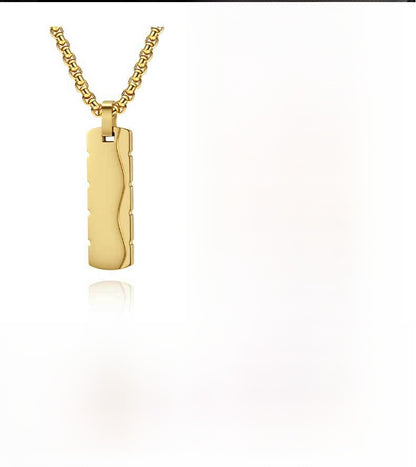 Simple Style Square Pendant Necklace For Everyday Wear, Made Of Durable Titanium Steel