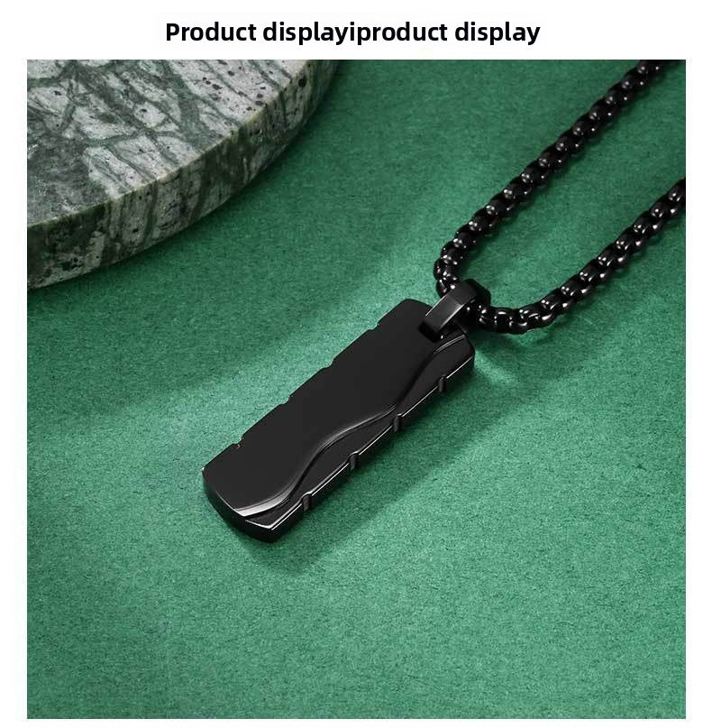 Simple Style Square Pendant Necklace For Everyday Wear, Made Of Durable Titanium Steel