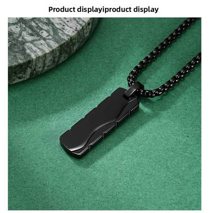 Simple Style Square Pendant Necklace For Everyday Wear, Made Of Durable Titanium Steel