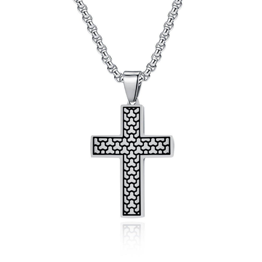 Original Design Men's Titanium Steel Cross Pendant For Stylish Wear