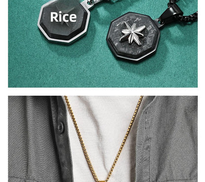 Novelty Star Pendant For Men's In Steel Color 304 Stainless Steel With Electroplated Finish