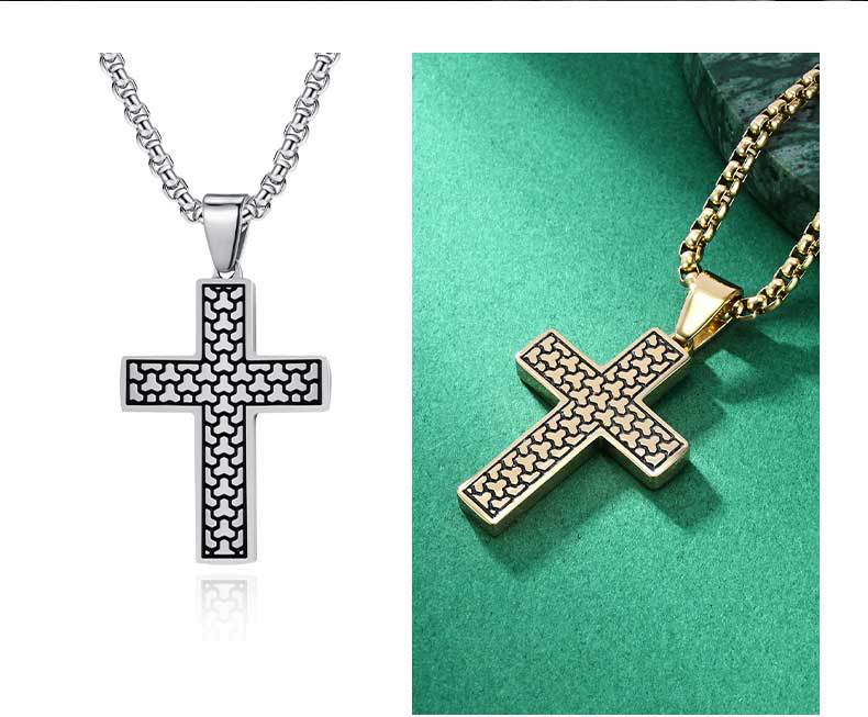 Original Design Men's Titanium Steel Cross Pendant For Stylish Wear