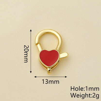 Heart Shape Pendant With Lobster Clasp, Copper With 18K Gold Electroplating 0.05-0.08µm, 1 Pc