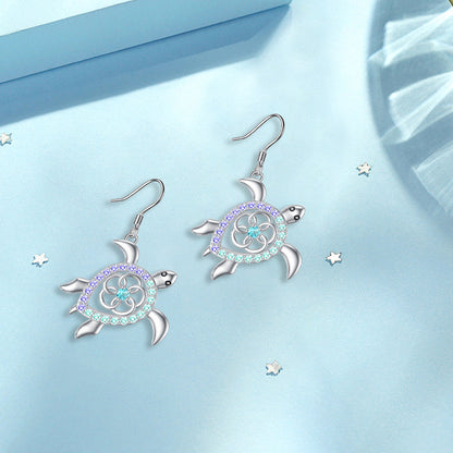 Cute Silver Alloy Turtle Necklace Earrings For Women Featuring Adorable Animal Design