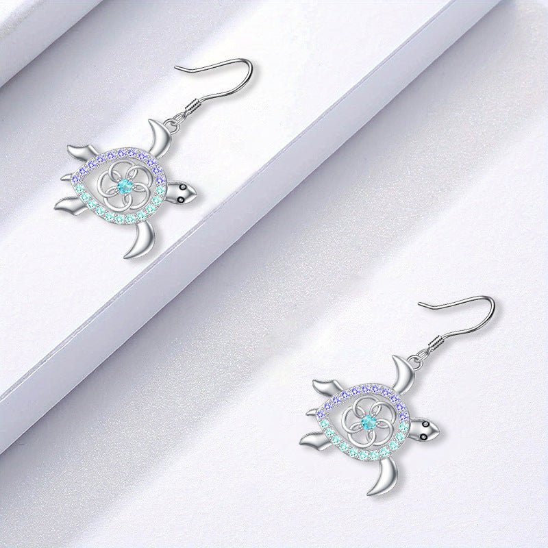 Cute Silver Alloy Turtle Necklace Earrings For Women Featuring Adorable Animal Design