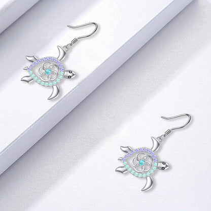 Cute Silver Alloy Turtle Necklace Earrings For Women Featuring Adorable Animal Design