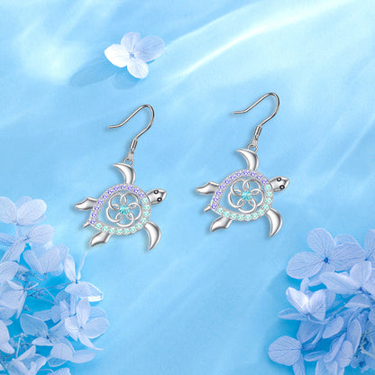 Cute Silver Alloy Turtle Necklace Earrings For Women Featuring Adorable Animal Design