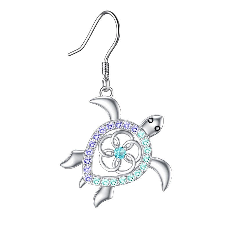Cute Silver Alloy Turtle Necklace Earrings For Women Featuring Adorable Animal Design