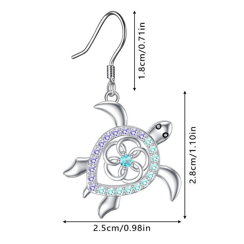 Cute Silver Alloy Turtle Necklace Earrings For Women Featuring Adorable Animal Design