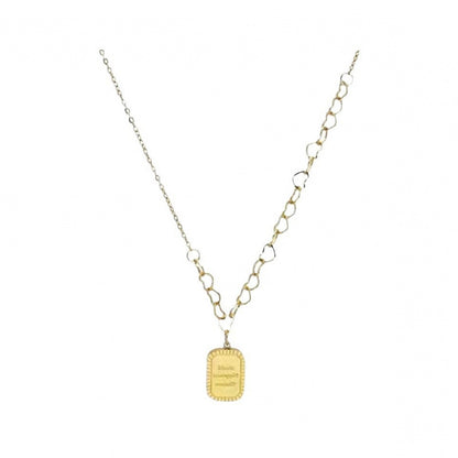 For Women Electroplated Titanium Steel Necklace With 14K Real Gold Plated Cable Chain