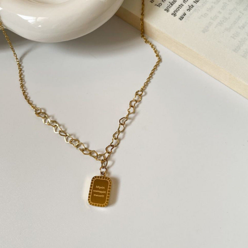 For Women Electroplated Titanium Steel Necklace With 14K Real Gold Plated Cable Chain
