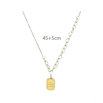 For Women Electroplated Titanium Steel Necklace With 14K Real Gold Plated Cable Chain