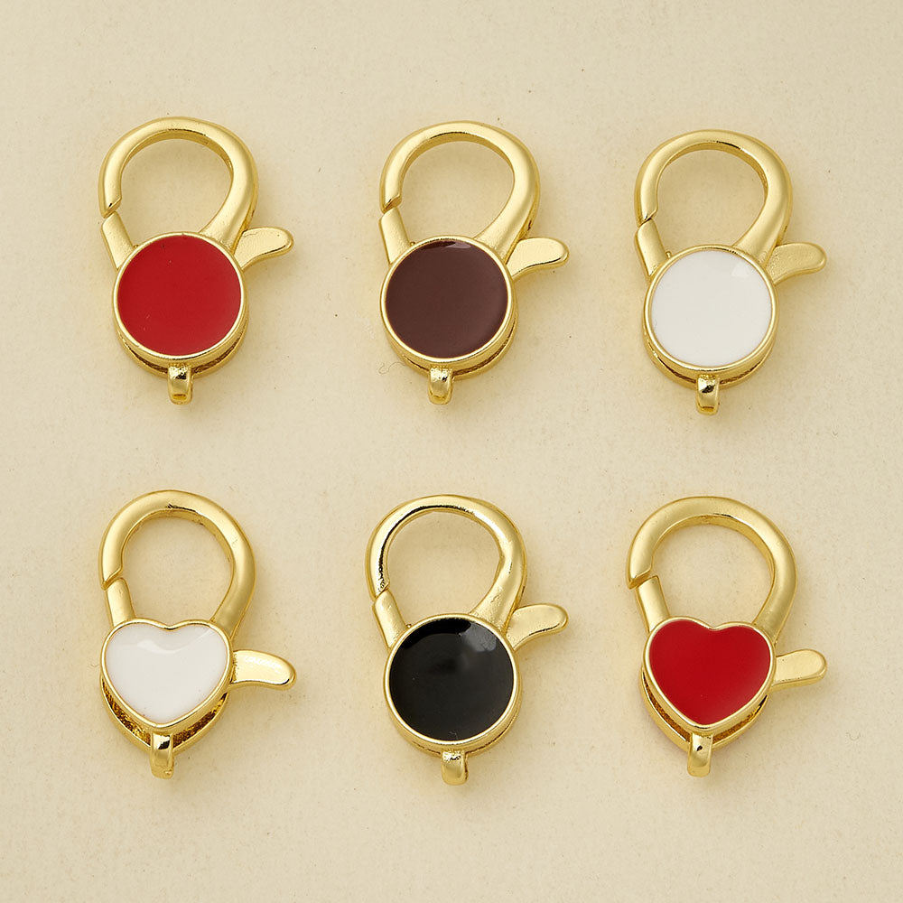 Heart Shape Pendant With Lobster Clasp, Copper With 18K Gold Electroplating 0.05-0.08µm, 1 Pc