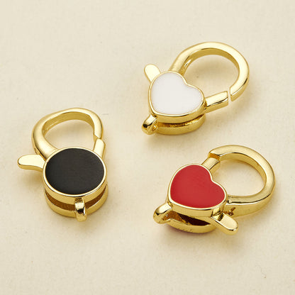 Heart Shape Pendant With Lobster Clasp, Copper With 18K Gold Electroplating 0.05-0.08µm, 1 Pc