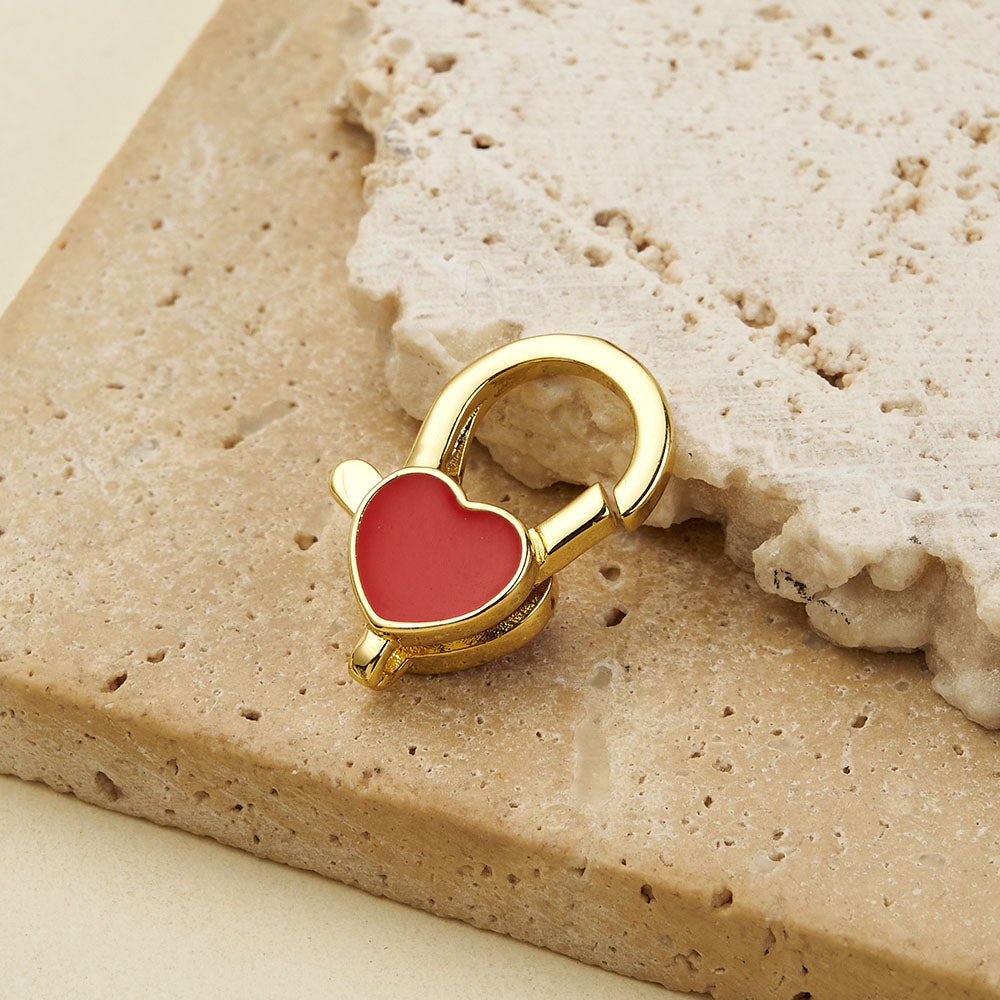 Heart Shape Pendant With Lobster Clasp, Copper With 18K Gold Electroplating 0.05-0.08µm, 1 Pc