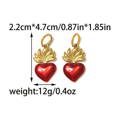 Cute Heart Shape Hoop Earrings For Women Made Of 304 Stainless Steel Featuring Electroplated 18K Gold Plated Finish