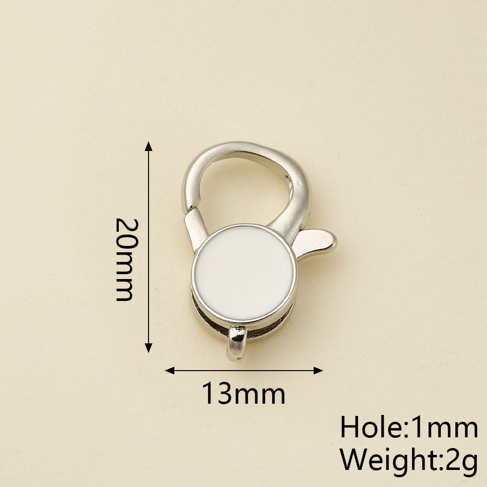 Heart Shape Pendant With Lobster Clasp, Platinum Plated Copper Jewelry, 0.05-0.08µm Electroplating, 1 Pc