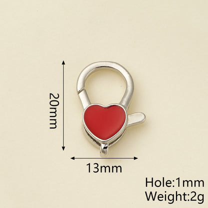 Heart Shape Pendant With Lobster Clasp, Platinum Plated Copper Jewelry, 0.05-0.08µm Electroplating, 1 Pc