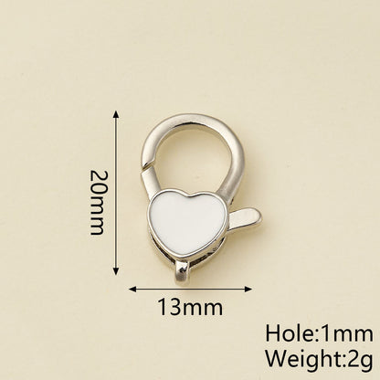 Heart Shape Pendant With Lobster Clasp, Platinum Plated Copper Jewelry, 0.05-0.08µm Electroplating, 1 Pc