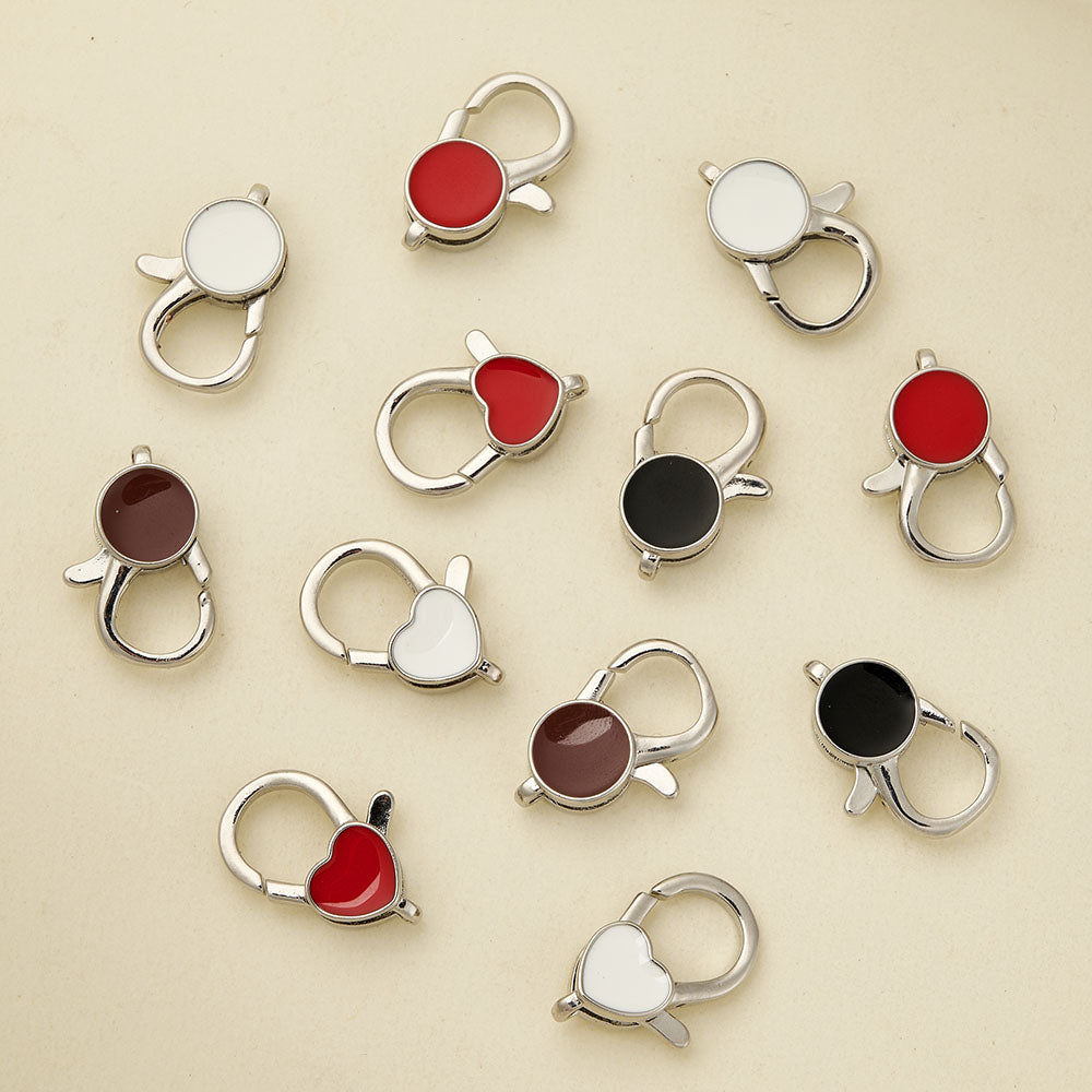 Heart Shape Pendant With Lobster Clasp, Platinum Plated Copper Jewelry, 0.05-0.08µm Electroplating, 1 Pc