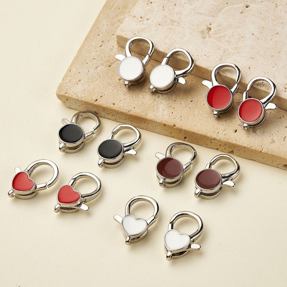 Heart Shape Pendant With Lobster Clasp, Platinum Plated Copper Jewelry, 0.05-0.08µm Electroplating, 1 Pc