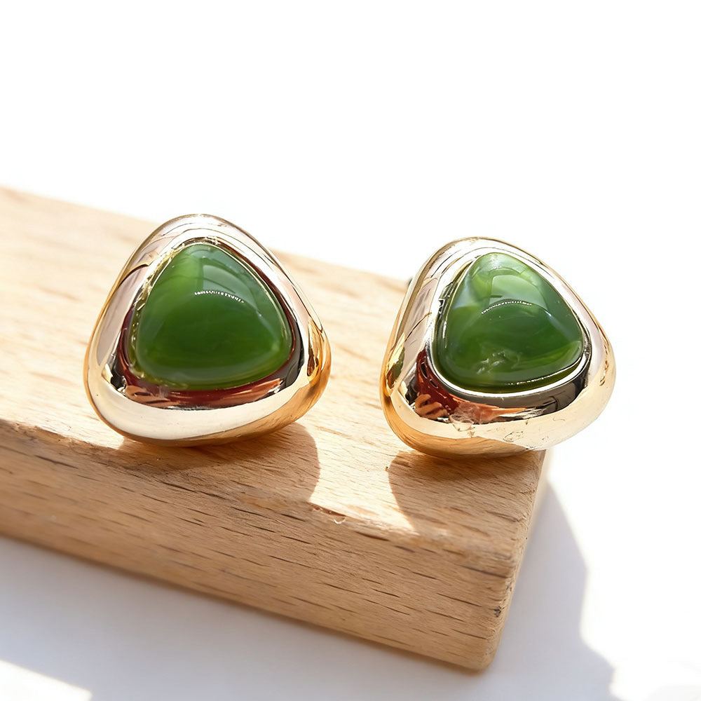 Trillion-cut Three-dimensional Acrylic Earrings For Women In Colour