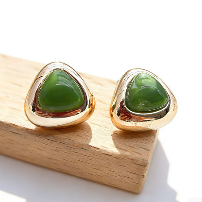Trillion-cut Three-dimensional Acrylic Earrings For Women In Colour
