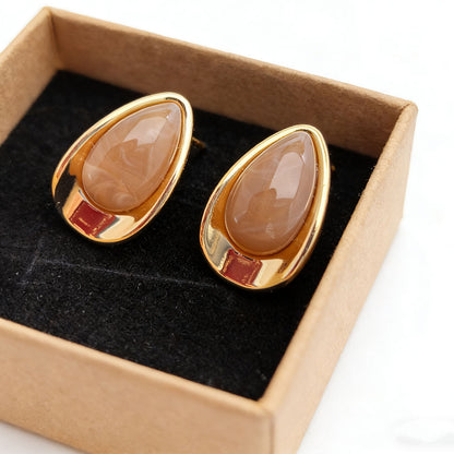 Sweet Oval Acrylic Earrings For Women In Colour