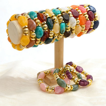 Maillard Style Irregular Acrylic Beading Bracelet For Women, Unique Design With Elegant Craftsmanship