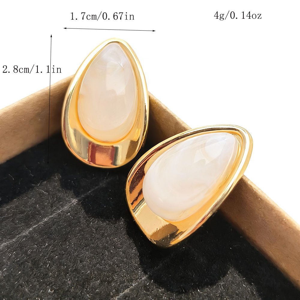 Sweet Oval Acrylic Earrings For Women In Colour