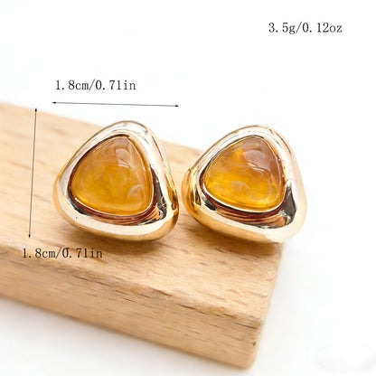 Trillion-cut Three-dimensional Acrylic Earrings For Women In Colour
