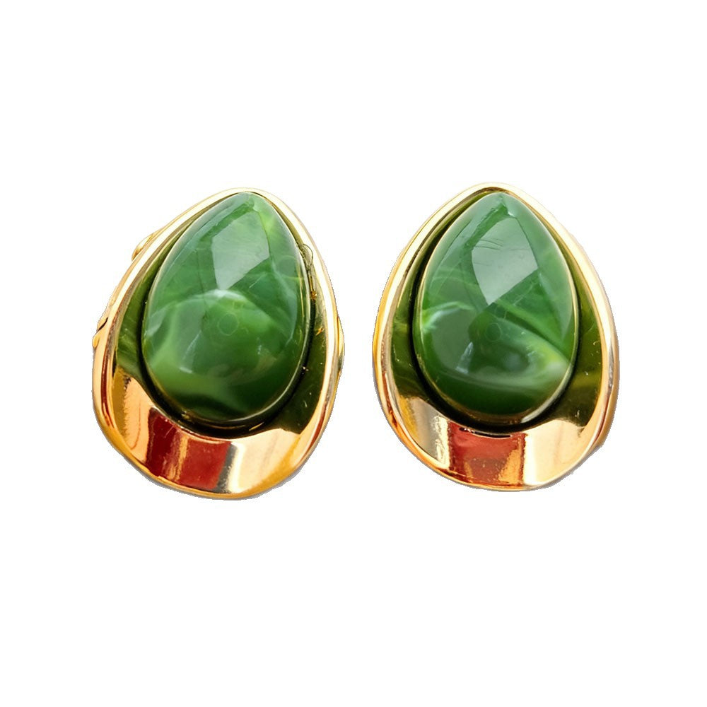 Sweet Oval Acrylic Earrings For Women In Colour
